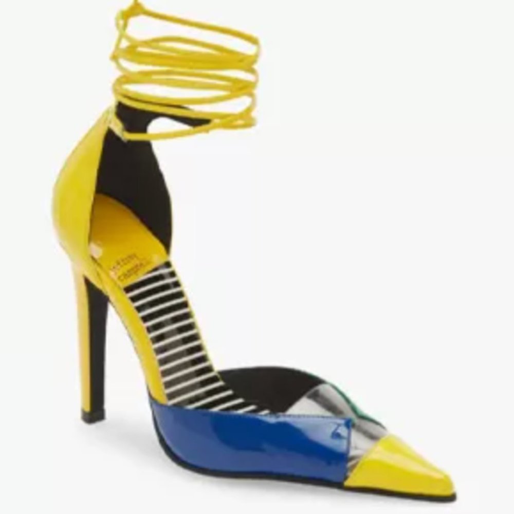 Jeffrey Campbell Ovio Ankle Strap Pointed Toe Pump, Size: 10M